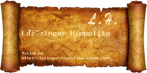 Lézinger Hippolita névjegykártya